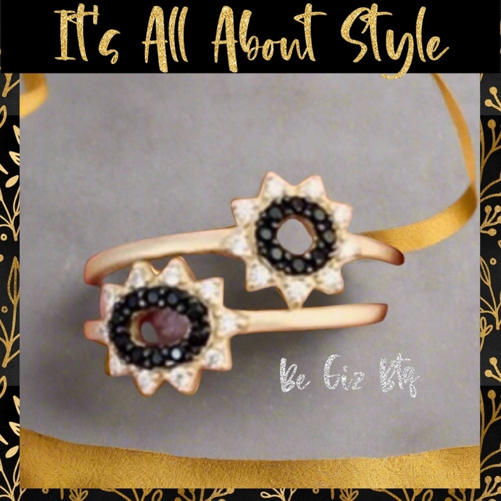 Freida Rothman Authentic Signature Marquise Station 2-Stack Ring